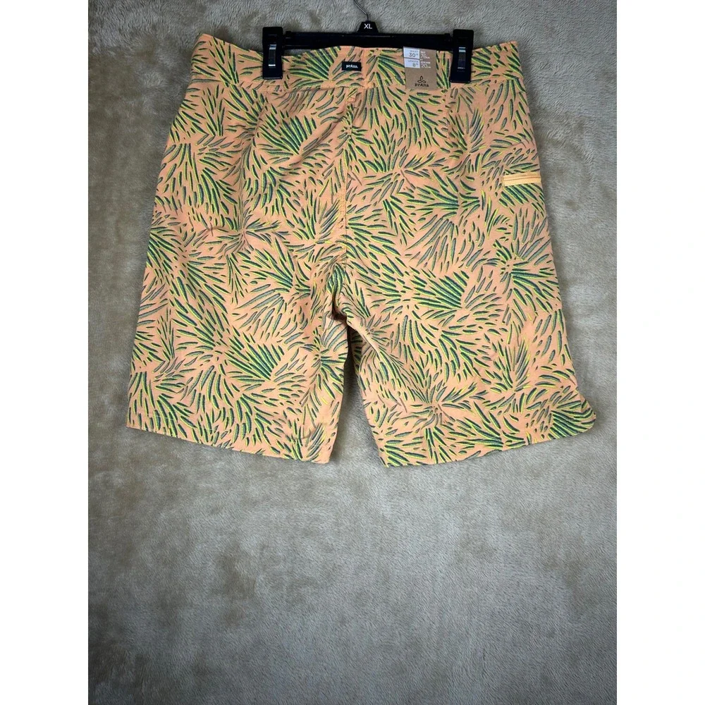 Prana Rock Shock Boardshort Aura Glow Fronds Orange Green‎ Mens 30 1969331 NEW